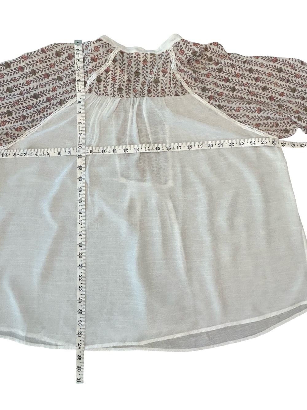 Indigo Rose Cottagecore Bohemian peasant Bib Bell Sleeve Top Blouse plus SZ 3X - Picture 11 of 11
